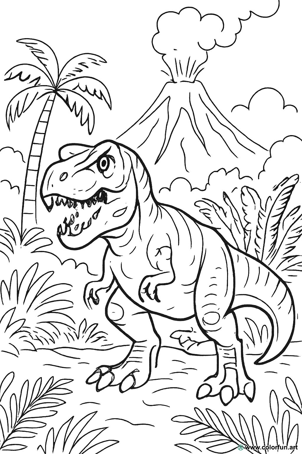planșă de colorat Jurassic World realistă