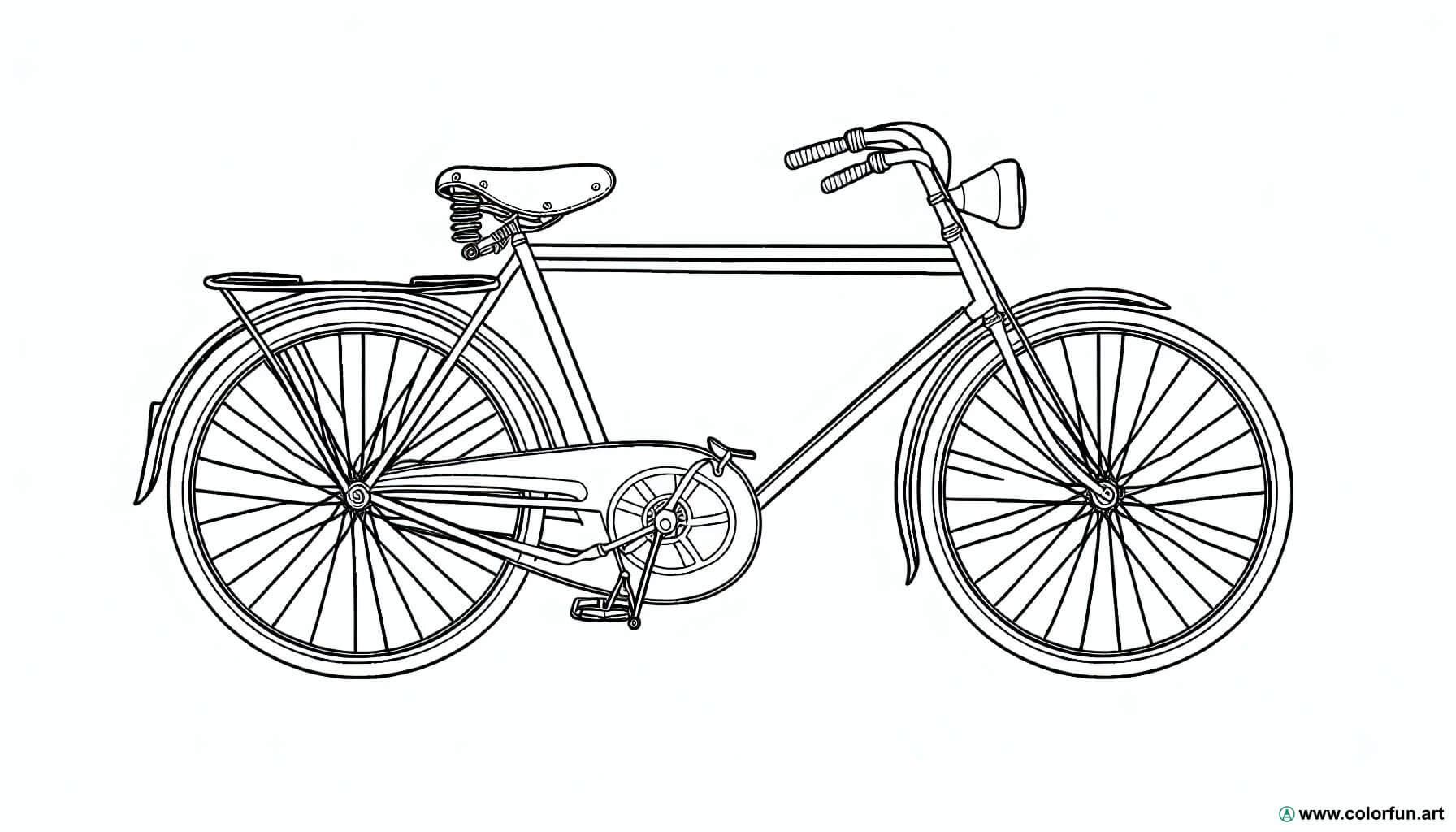 planșă de colorat bicicletă vintage