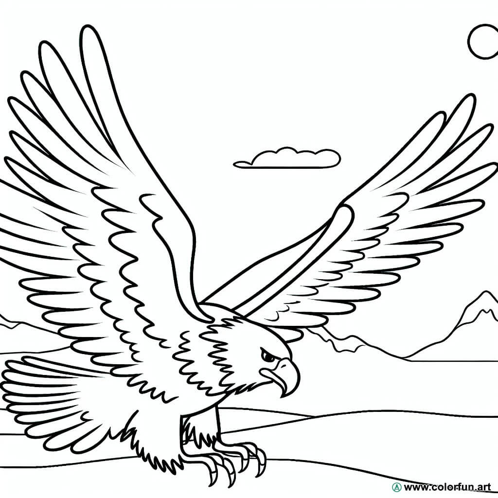 planșă de colorat vultur de munte
