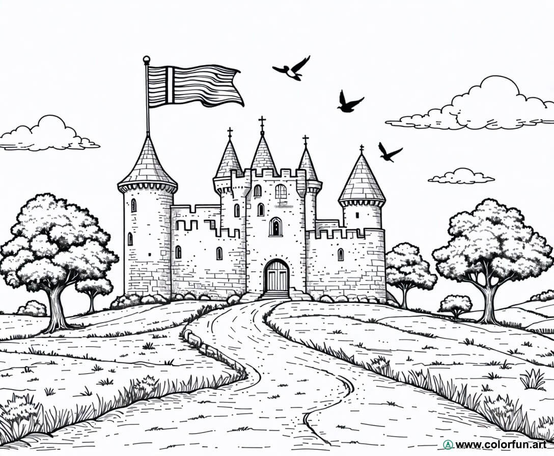 planșă de colorat Bretagne castele istorice