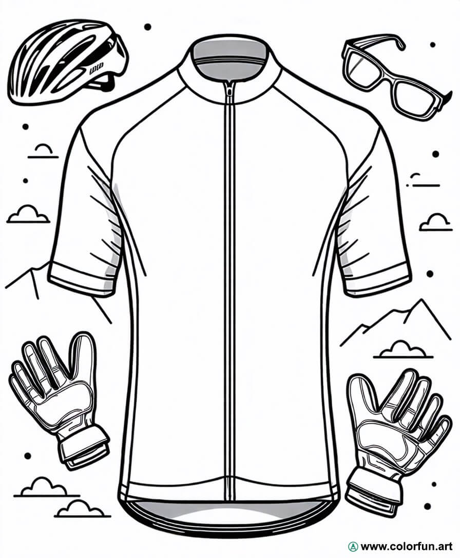 planșă de colorat maillot ciclist