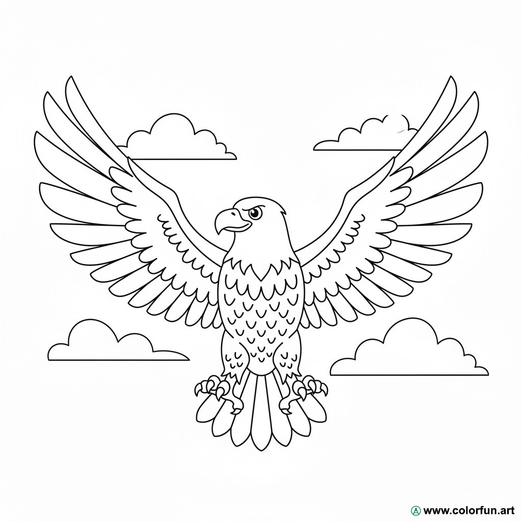 planșă de colorat vultur realist
